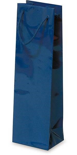 Obrázky: Papierová taška, 12x9x40cm, textilná šnúrka,modrá 