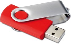 Obrázky: USB kľúč Techmate vyklápací, 2GB, červená-strieb.