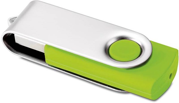 Obrázky: USB kľúč Techmate vyklápací, 16GB, zelená-strieb., Obrázok 5