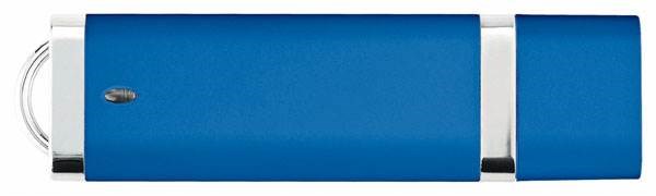 Obrázky: Modrý plastový USB flash disk 4GB s krytkou, Obrázok 1