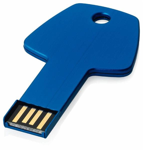 Obrázky: Hliníkový USB flash disk 8GB - modrý kľúč