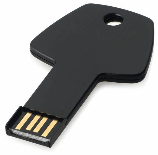 Obrázky: Hliníkový USB flash disk 16GB - čierny kľúč