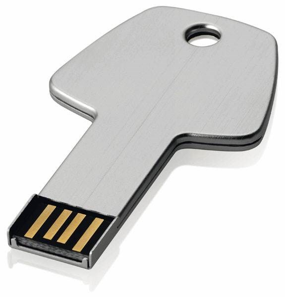 Obrázky: Hliníkový USB flash disk 16GB - strieborný kľúč