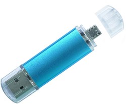Obrázky: Hliníkový OTG flash disk GB s mikro USB, modrý