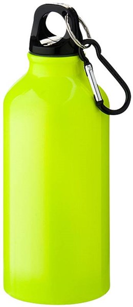 Obrázky: Žltá hliníková fľaša na 0,3 litra s karabinou