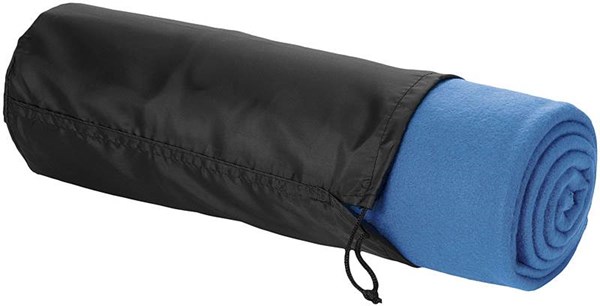 Obrázky: Modrá flísová pikniková deka v obale