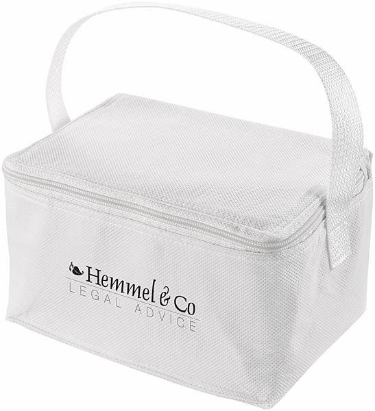 Obrázky: Netkaná termotaška na 6 plechoviek, biela