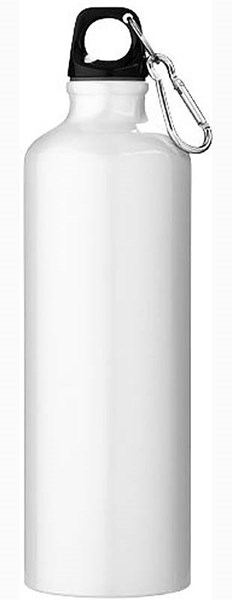 Obrázky: Biela hliniková fľaša 0,77 litra s karabínou, Obrázok 2