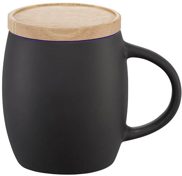 Obrázky: Čierny keramický hrnček 400 ml s modrým vnútrom , Obrázok 3