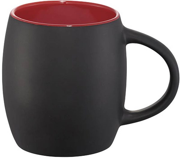 Obrázky: Čierny keramický hrnček 400 ml s červeným vnútrom , Obrázok 4