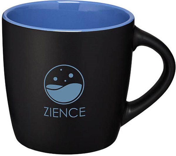 Obrázky: Čierny keramický hrnček 350 ml s modrým vnútrom, Obrázok 4