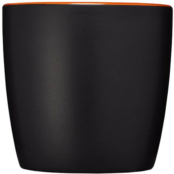 Obrázky: Čierny keramický hrnček 350 ml s oranžovým vnútrom, Obrázok 2