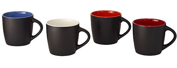 Obrázky: Čierny keramický hrnček 350 ml s oranžovým vnútrom, Obrázok 3