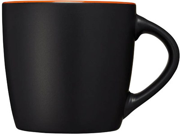 Obrázky: Čierny keramický hrnček 350 ml s oranžovým vnútrom, Obrázok 5