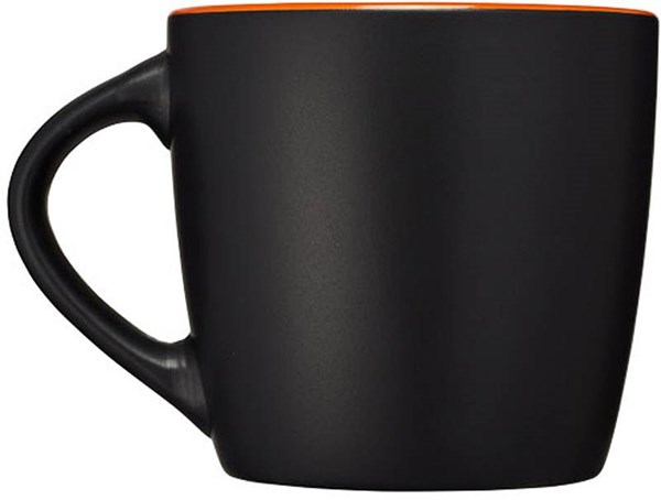 Obrázky: Čierny keramický hrnček 350 ml s oranžovým vnútrom, Obrázok 6