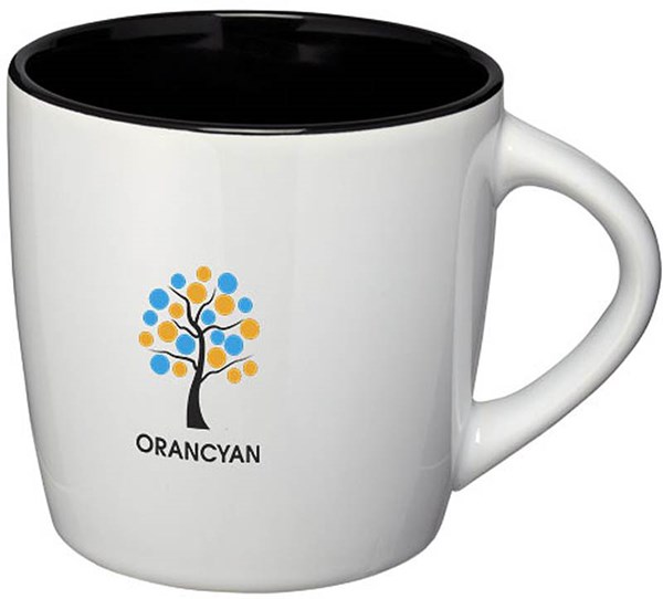 Obrázky: Biely keramický hrnček s čiernym vnútrom, 350 ml, Obrázok 4