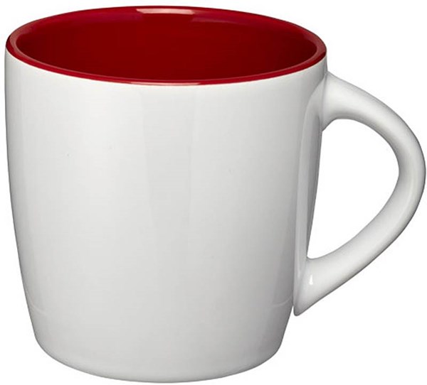 Obrázky: Biely keramický hrnček s červeným vnútrom, 350 ml