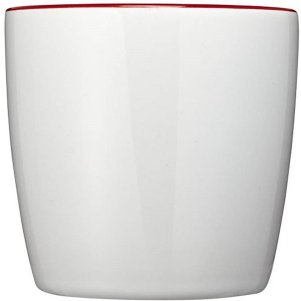 Obrázky: Biely keramický hrnček s červeným vnútrom, 350 ml, Obrázok 2