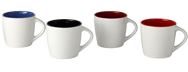 Obrázky: Biely keramický hrnček s červeným vnútrom, 350 ml, Obrázok 3