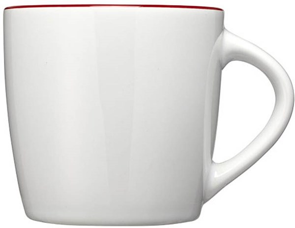 Obrázky: Biely keramický hrnček s červeným vnútrom, 350 ml, Obrázok 5