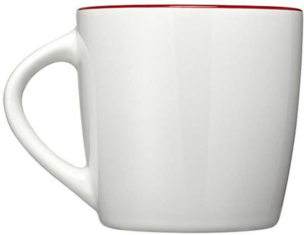 Obrázky: Biely keramický hrnček s červeným vnútrom, 350 ml, Obrázok 6