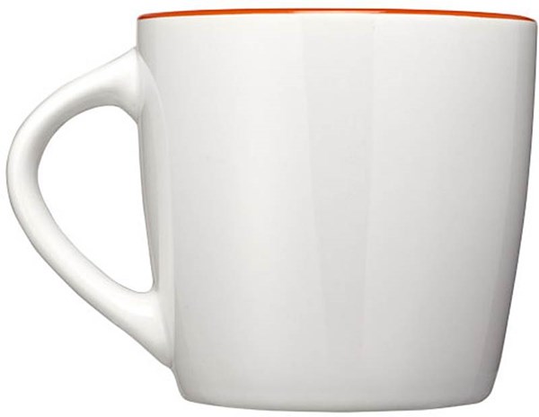 Obrázky: Biely keramický hrnček s oranžovým vnútrom, 350 ml, Obrázok 6