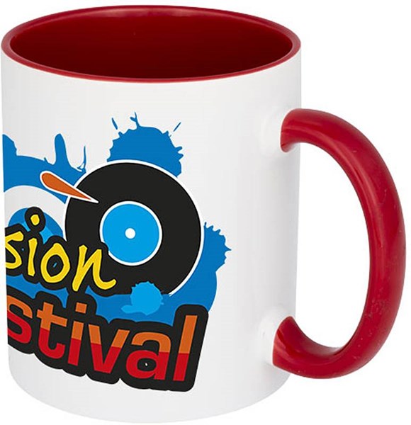 Obrázky: Červený hrnček vhodný pre sublimačnú tlač,330 ml, Obrázok 6