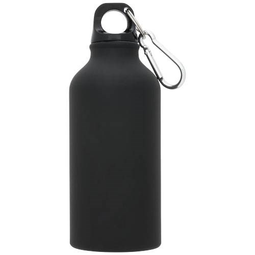 Obrázky: Matná športová fľaša s karabínkou 400 ml, čierna, Obrázok 2