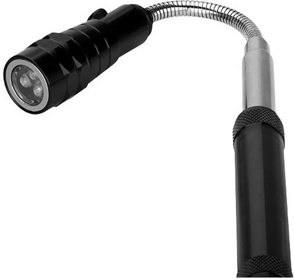 Obrázky: Čierna teleskopická LED baterka s magnetom, Obrázok 2