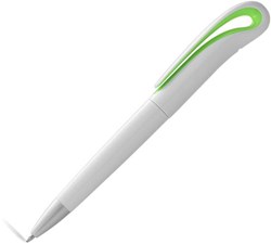 Obrázky: Bielo-zelené pero s extra klipom,čierna náplň