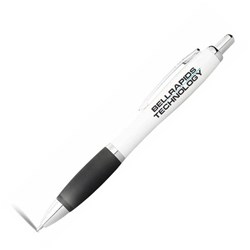 Obrázky: Biele guličkové pero s čiernym úchopom ČN