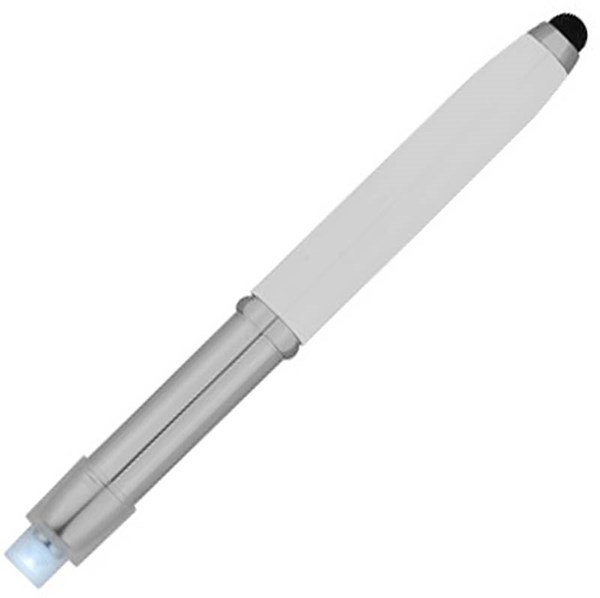 Obrázky: Kovové biele pero, baterka a stylus hrot, MN, Obrázok 2