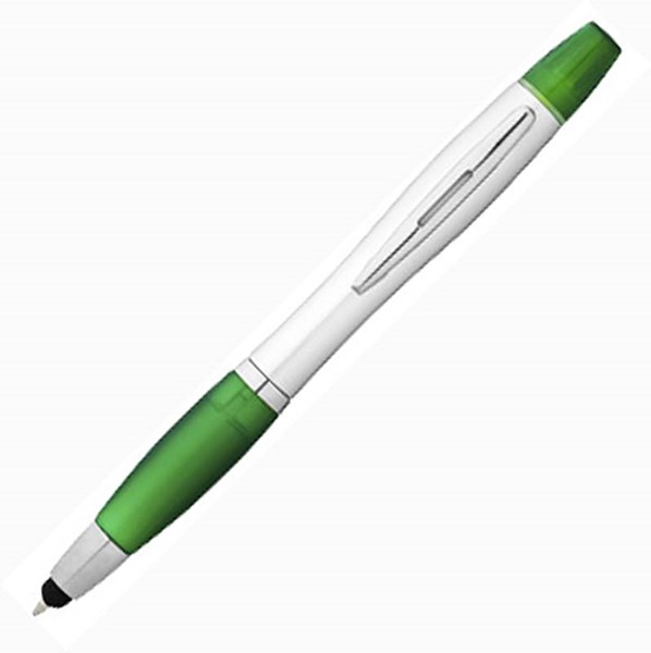 Obrázky: Zelené guličkové pero, zvýrazňovač a stylus, ČN
