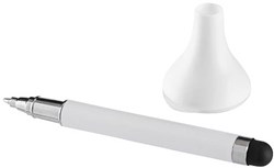 Obrázky: Biele guličkové pero a stylus s čističom, ČN