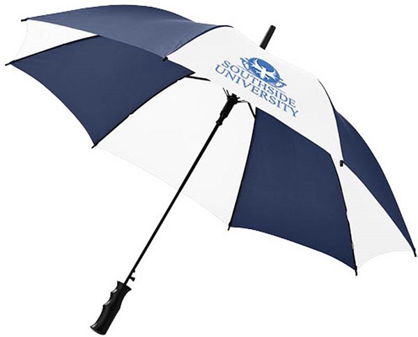 Obrázky: Modrobiely automat. dáždnik s tvarovaným držadlom, Obrázok 3