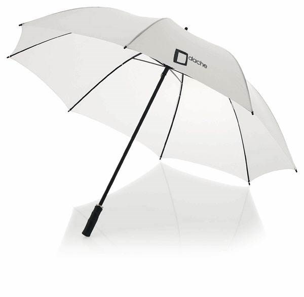 Obrázky: Biely golfový dáždnik s tvarovanou rukoväťou