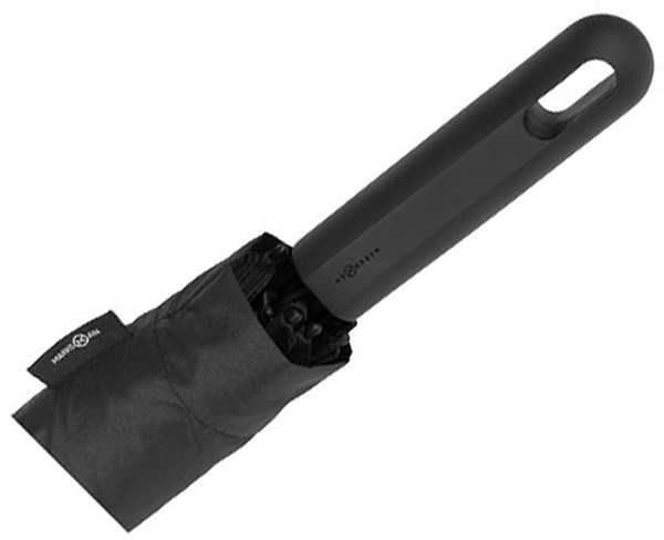 Obrázky: Čierny automatický dáždnik s gumovou rukoväťou, Obrázok 4