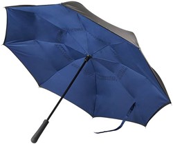 Obrázky: Čierno-modrý reverzne otváravý dáždnik