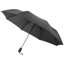 Obrázky: Čierny skladací dáždnik so šedým pásikom