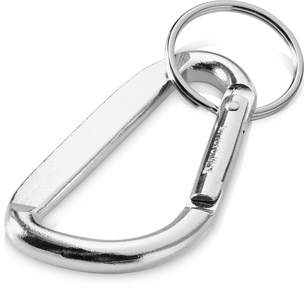 Obrázky: Strieborná hliníková kľúčenka v tvare karabiny