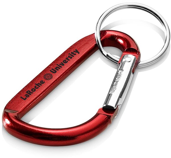 Obrázky: Červená hliníková kľúčenka v tvare karabiny