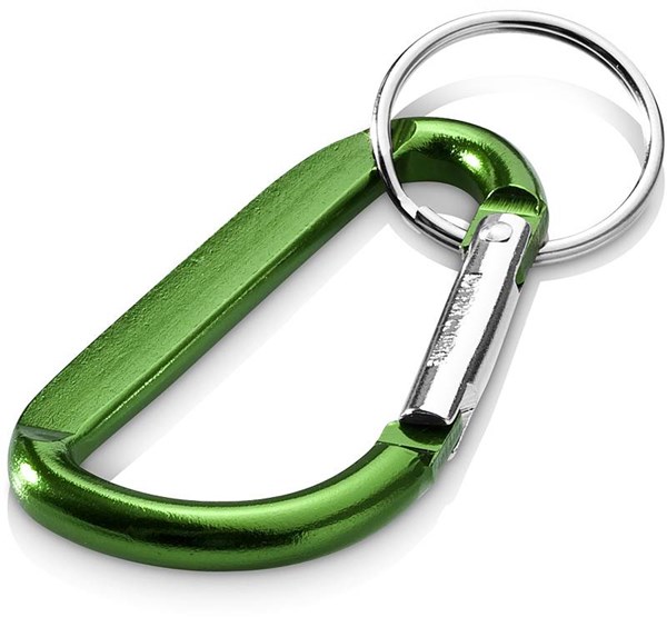 Obrázky: Zelená hliníková kľúčenka v tvare karabiny