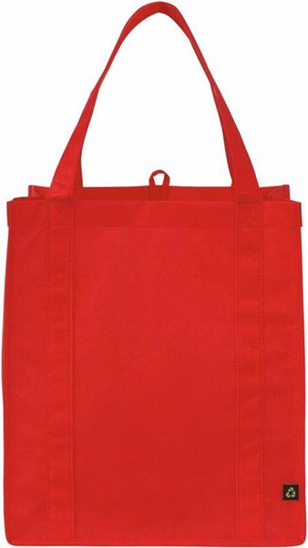 Obrázky: Nákupná netkaná eko taška, zosílené dno, červená, Obrázok 4