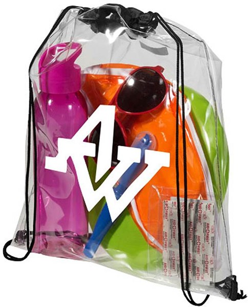 Obrázky: Prievitný jednoduchý reklamný ruksak z PVC, Obrázok 5