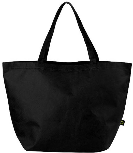 Obrázky: Čierna netkaná nákupná taška, Obrázok 2