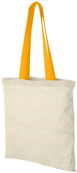 Obrázky: Bavlnená nákupná taška s oranžovými rukoväťami