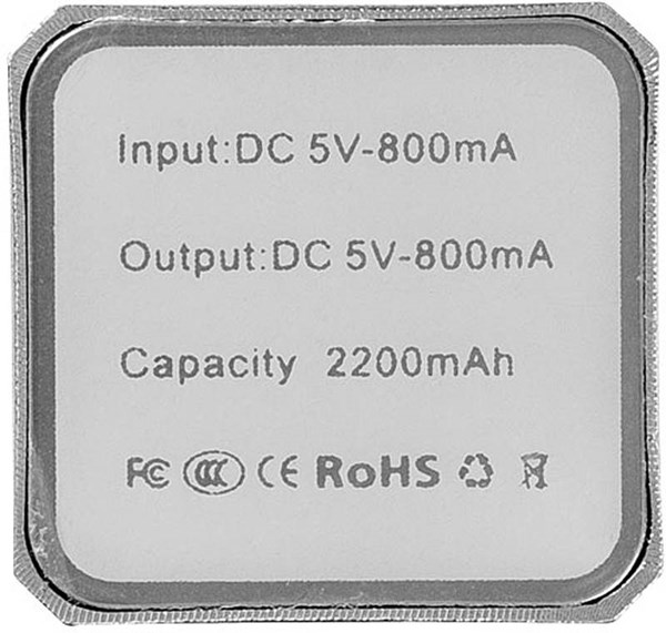 Obrázky: Strieborná aluminiová Powerbank 2200mAH, Obrázok 2
