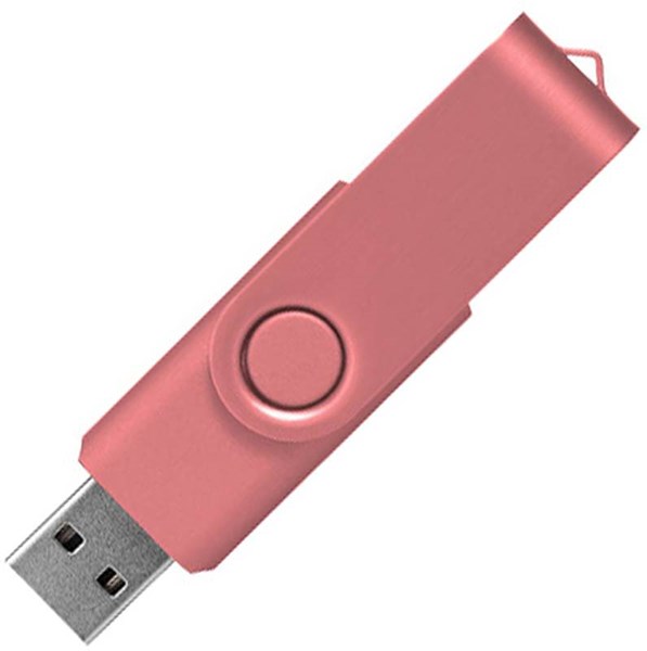 Obrázky: Twister metal ružový USB flash disk, 2GB, Obrázok 3