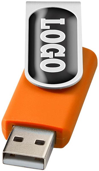 Obrázky: Twister oranžový USB flash disk 2GB pre doming