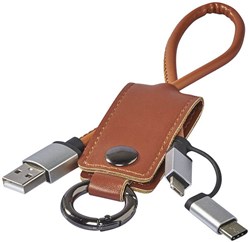 Obrázky: Hnedý prívesok na kľúče s USB káblami